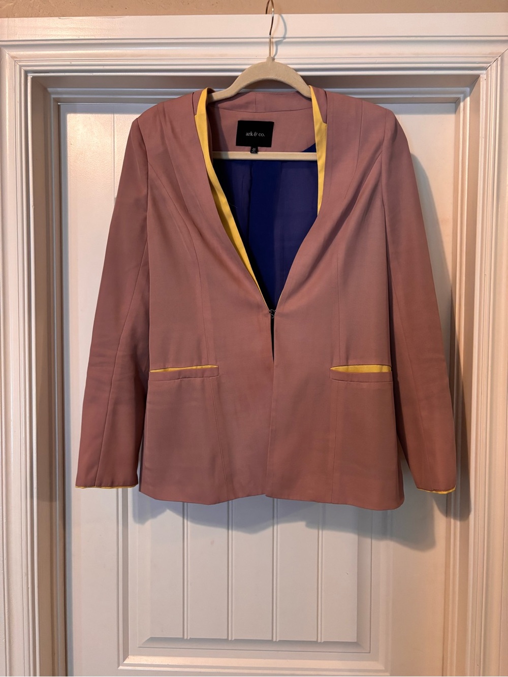 Ark & Co Dusty Mauve Blazer with Yellow Trim